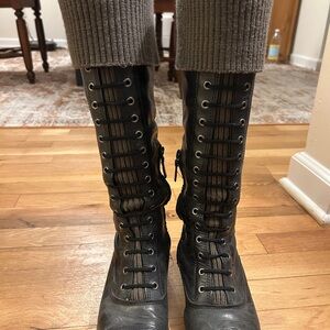 Cole Haan Black Lace-Up Boots